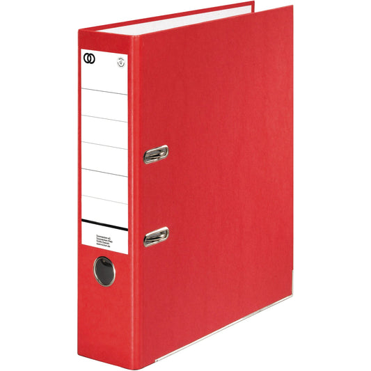 Soennecken Ordner oeco 80mm DIN A4 mit Schlitzen Werkstoff: Recyclingkarton Material außen: Papier Material innen: Papier rot