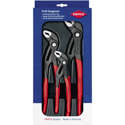 KNIPEX Zangen-Set Cobra® Wasserpumpenzange 3 Teile 3 Wasserpumpenzangen (180, 250, 300 mm) rot