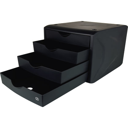 Soennecken Schubladenbox oeco 4 Schubladen DIN A4 Kunststoff, 80 % recycelt Gehäusefarbe: schwarz