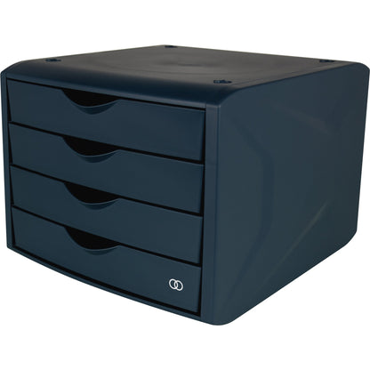 Soennecken Schubladenbox oeco 4 Schubladen DIN A4 Kunststoff, 80 % recycelt Gehäusefarbe: blau