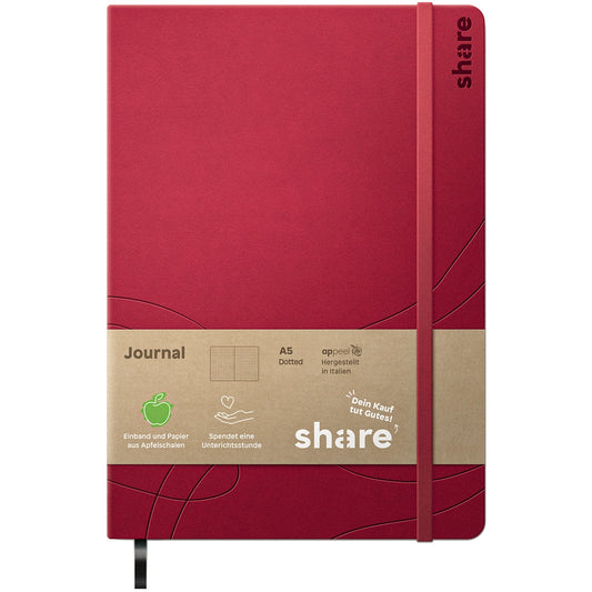 share Notizbuch DIN A5 punktkariert (dotted) rot 96 Bl.