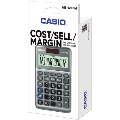 CASIO® Tischrechner MS-120FM 101 x 27,6 x 148,5 mm (B x H x T) Batterie, Solar-Energie silber