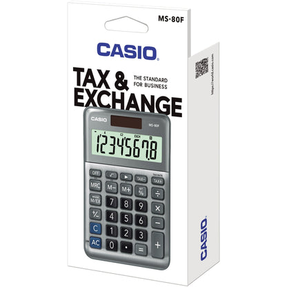CASIO® Tischrechner MS-80F 101 x 27,6 x 148,5 mm (B x H x T) Batterie, Solar-Energie silber