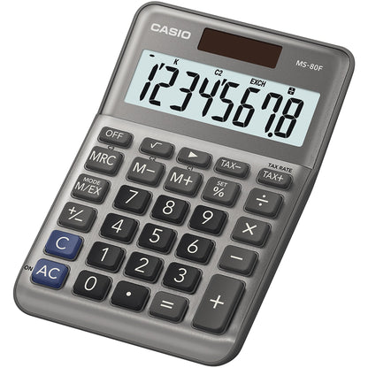 CASIO® Tischrechner MS-80F 101 x 27,6 x 148,5 mm (B x H x T) Batterie, Solar-Energie silber