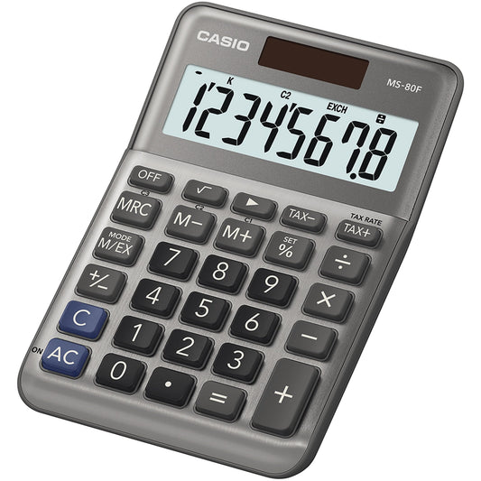 CASIO® Tischrechner MS-80F 101 x 27,6 x 148,5 mm (B x H x T) Batterie, Solar-Energie silber