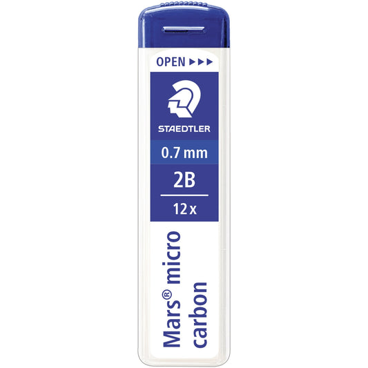STAEDTLER® Feinmine Mars® micro carbon 250 0,7mm 2B schwarz 12 St./Pack.
