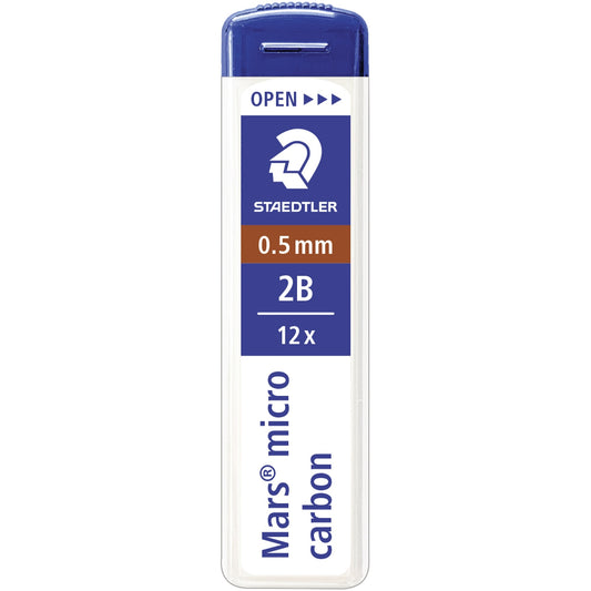 STAEDTLER® Feinmine Mars® micro carbon 250 0,5mm 2B schwarz 12 St./Pack.