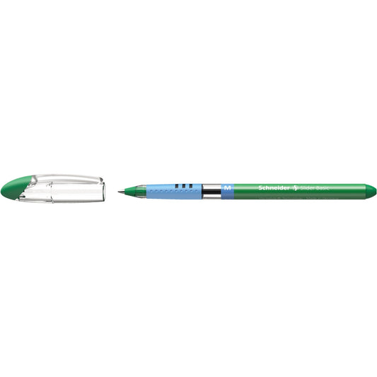 Schneider Kugelschreiber Slider Basic 0,5mm grün Mine nicht auswechselbar nicht dokumentenecht Schaftfarbe: transparent