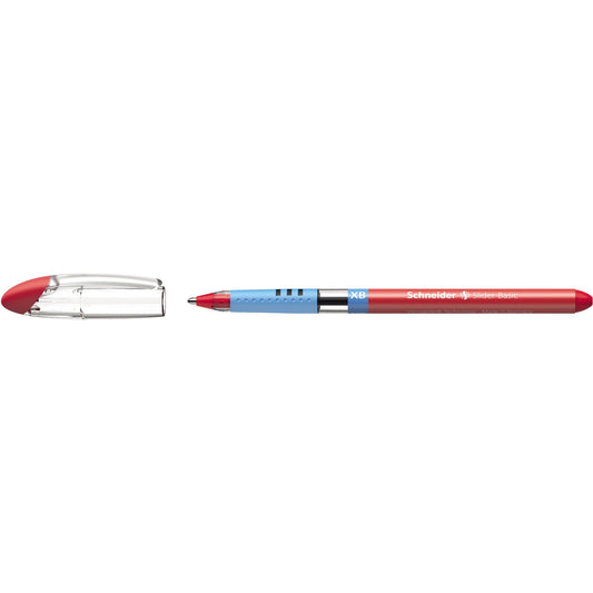 Schneider Kugelschreiber Slider Basic 0,7mm rot Mine nicht auswechselbar nicht dokumentenecht Schaftfarbe: transparent