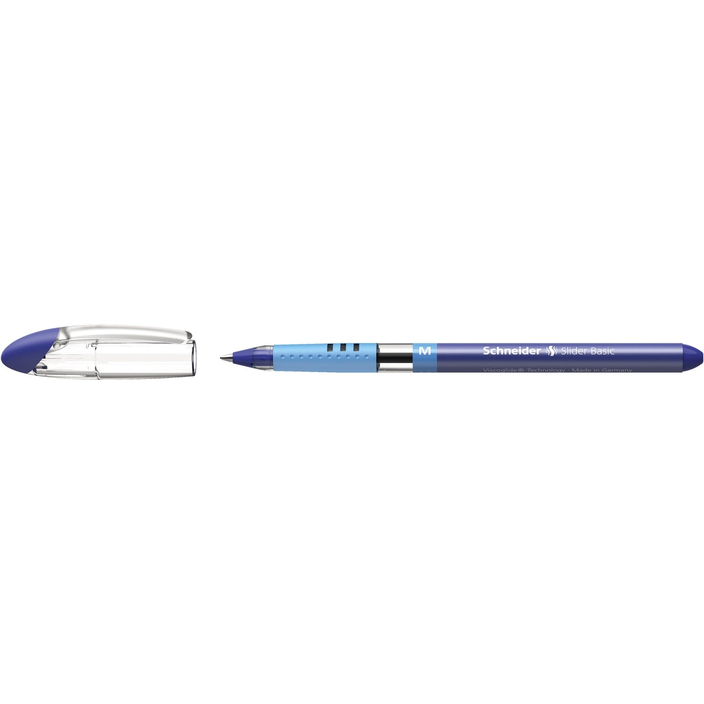 Schneider Kugelschreiber Slider Basic 0,5mm blau Mine nicht auswechselbar nicht dokumentenecht Schaftfarbe: transparent