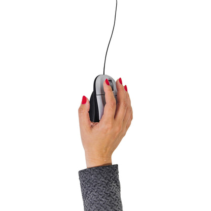 BakkerElkhuizen Optische PC Maus Grip Rechtshänder ergonomisch USB-A schwarz/silber