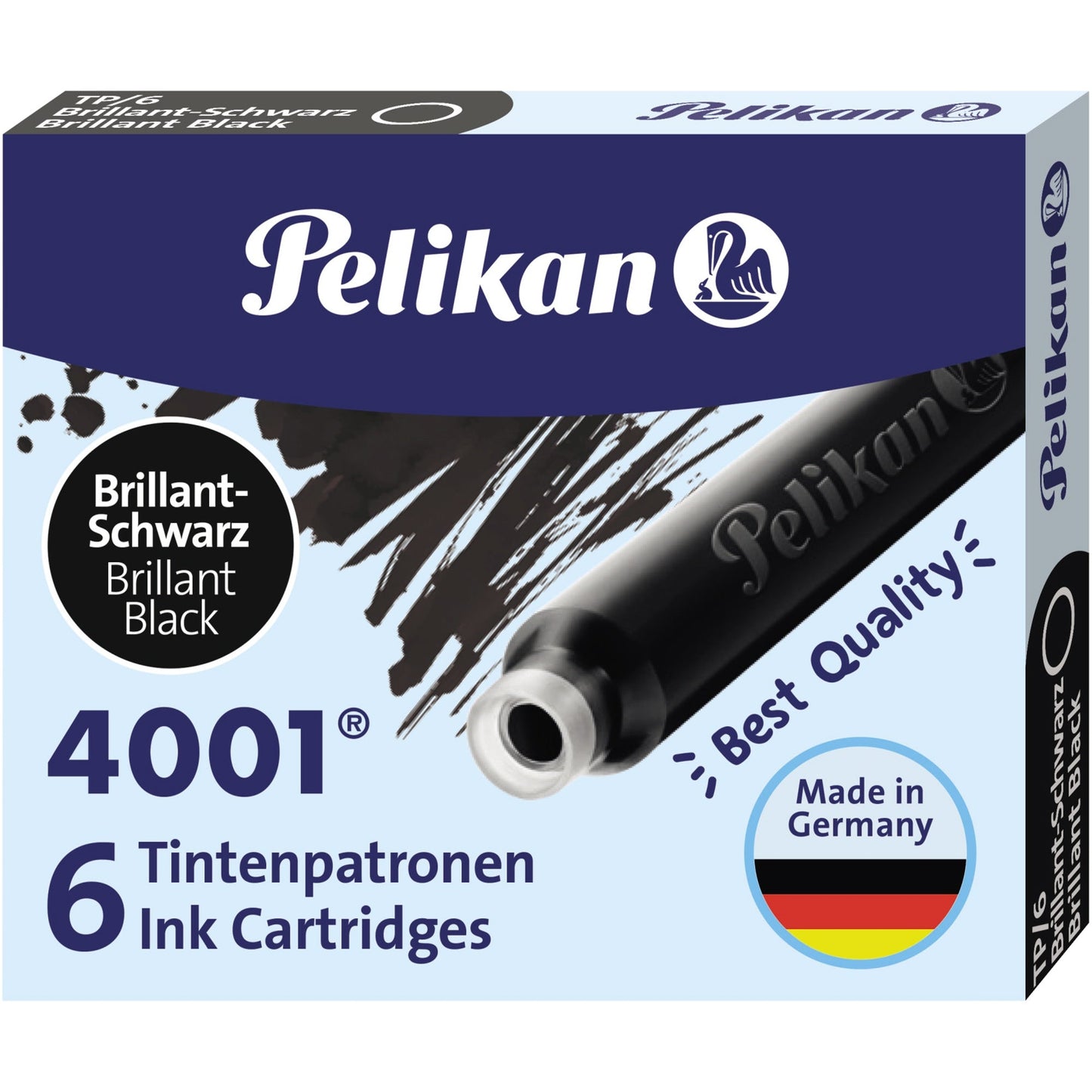 Pelikan Tintenpatrone 4001 TP/6 Standardtintenpatrone nicht löschbar brillantschwarz 6 St./Pack.