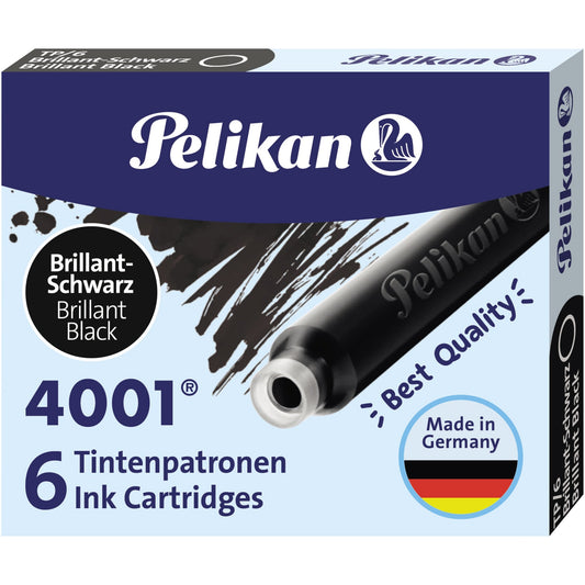 Pelikan Tintenpatrone 4001 TP/6 Standardtintenpatrone nicht löschbar brillantschwarz 6 St./Pack.