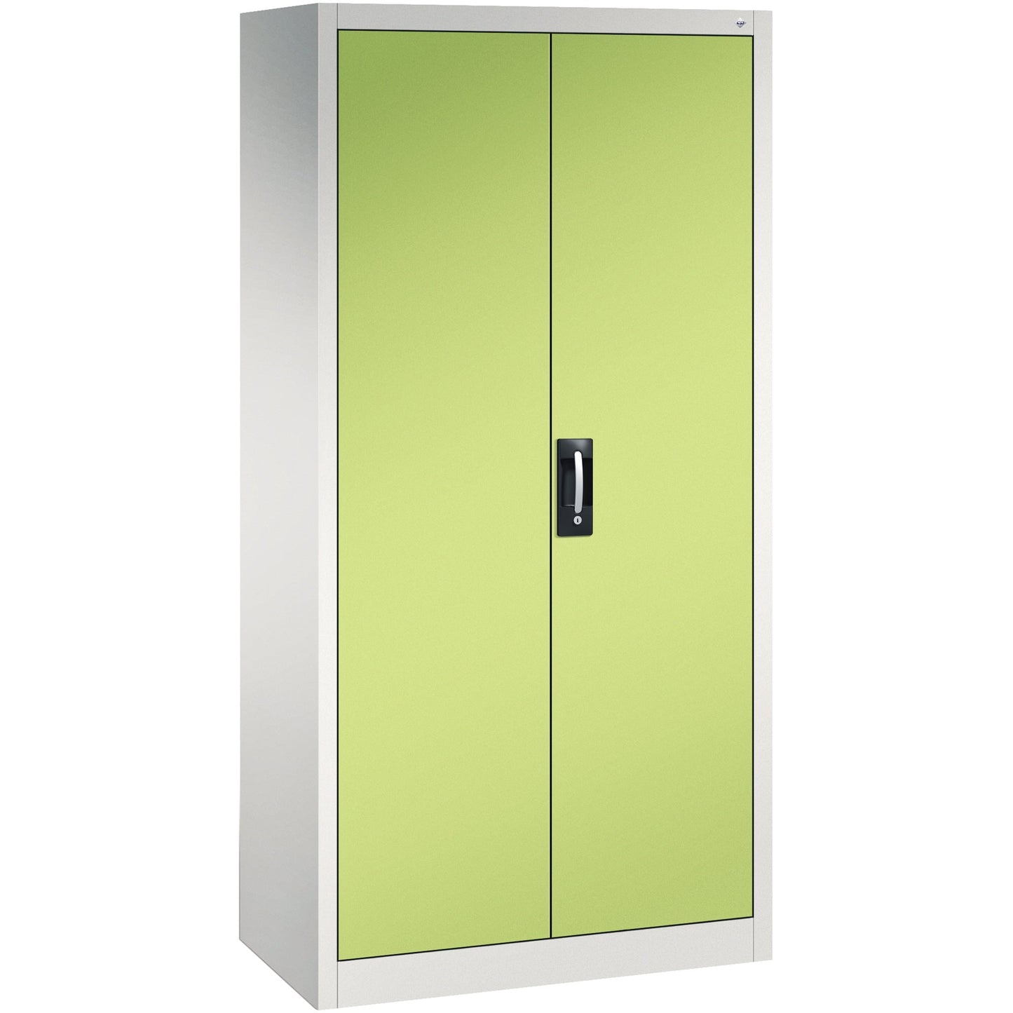 C+P Flügeltürenschrank Acurado 930 x 1.950 x 400 mm (B x H x T) 4 Fachböden Stahl Farbe der Front: clowngrün Farbe des Korpus: lichtgrau
