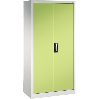 C+P Flügeltürenschrank Acurado 930 x 1.950 x 400 mm (B x H x T) 4 Fachböden Stahl Farbe der Front: clowngrün Farbe des Korpus: lichtgrau
