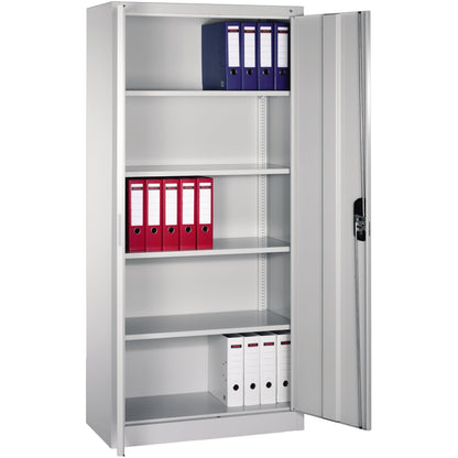 C+P Flügeltürenschrank Acurado 930 x 1.950 x 500 mm (B x H x T) 4 Fachböden Stahl Farbe der Front: lichtgrau Farbe des Korpus: lichtgrau