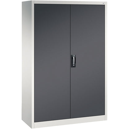 C+P Flügeltürenschrank Acurado 1.200 x 1.950 x 400 mm (B x H x T) 4 Fachböden Stahl Farbe der Front: schwarzgrau Farbe des Korpus: lichtgrau