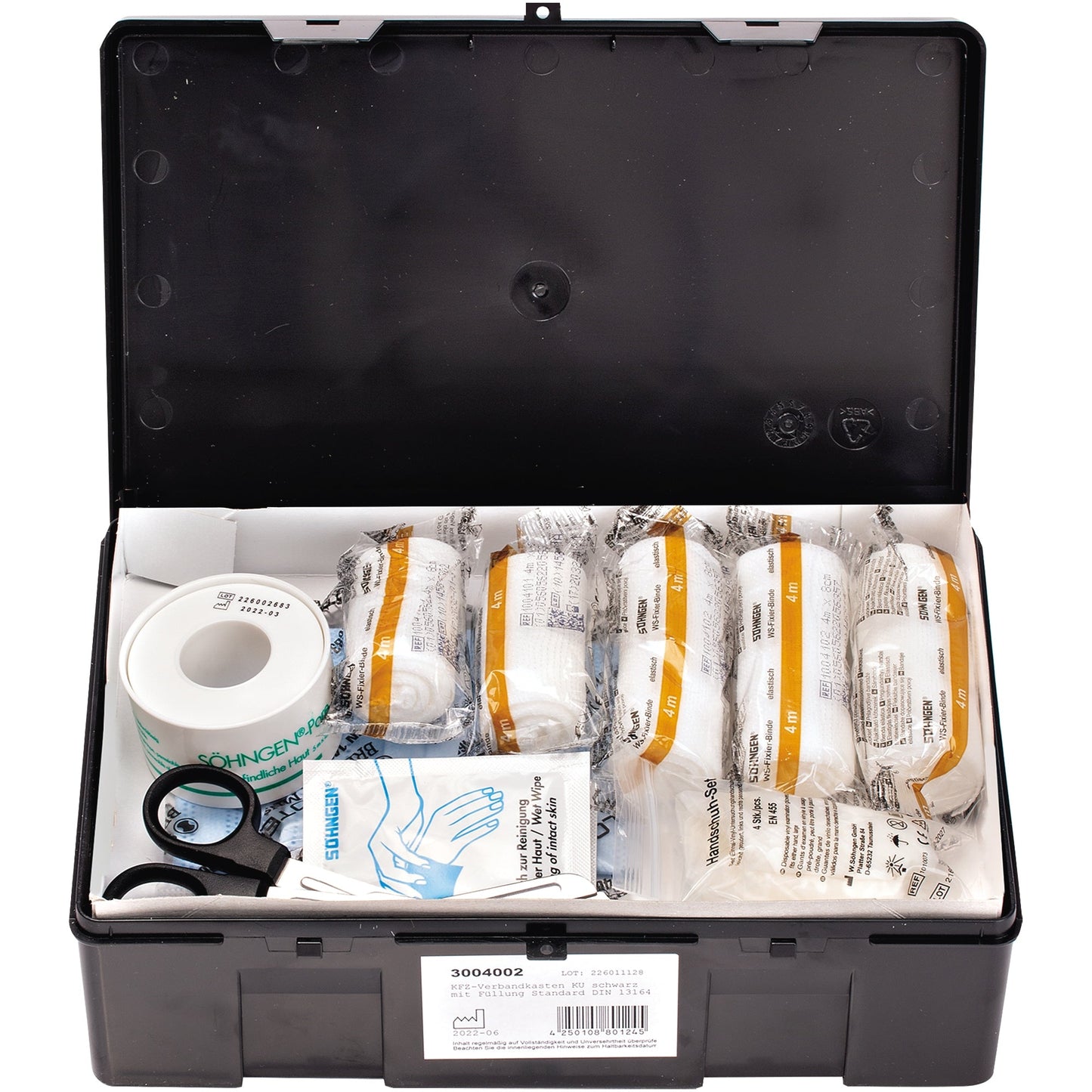SÖHNGEN® Verbandkasten Kfz Kunststoff schwarz DIN 13164