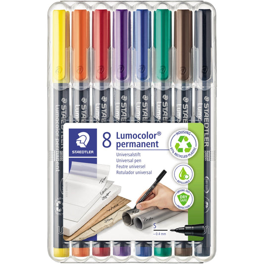 STAEDTLER® Folienstift Lumocolor® permanent 313 0,4mm farbig sortiert nicht dokumentenecht 8 St./Pack.