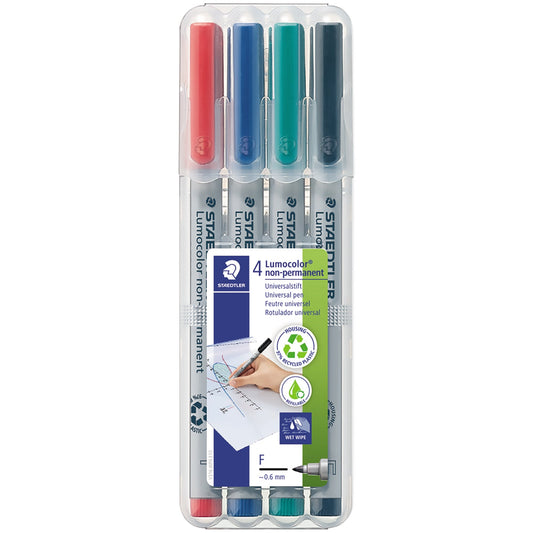 STAEDTLER® Folienstift Lumocolor® non-permanent 316 0,6mm farbig sortiert nicht dokumentenecht 4 St./Pack.