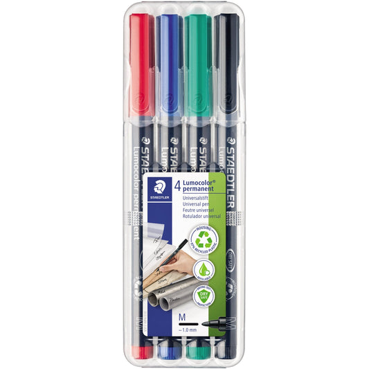 STAEDTLER® Folienstift Lumocolor® permanent 317 1mm farbig sortiert nicht dokumentenecht 4 St./Pack.