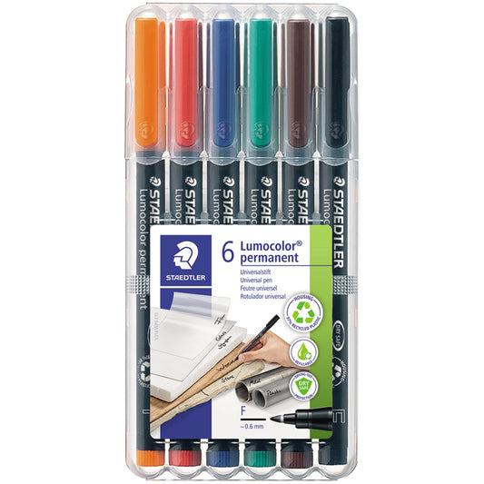 STAEDTLER® Folienstift Lumocolor® permanent 318 0,6mm farbig sortiert nicht dokumentenecht 6 St./Pack.