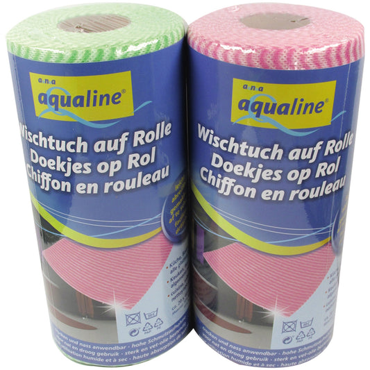 aQualine Wischtücher 20 x 40 cm (B x L) 70 % Viskose, 30 % Polyester farbig sortiert (freie Farbauswahl nicht möglich) 50 Bl./Rl.