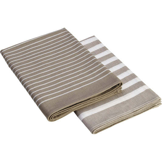 memo Geschirrhandtuch 50 x 70 cm (B x H) 100 % Bio-Baumwolle grau/weiß 2 St./Pack.