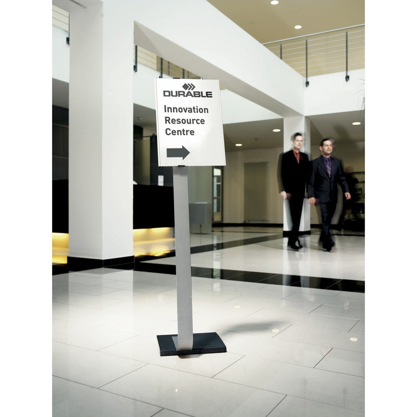 DURABLE Infodisplay INFO SIGN STAND 45,5 x 125 x 28 cm (B x H x T) DIN A3 silber metallic