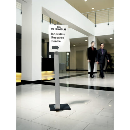 DURABLE Infodisplay INFO SIGN STAND 45,5 x 125 x 28 cm (B x H x T) DIN A3 silber metallic