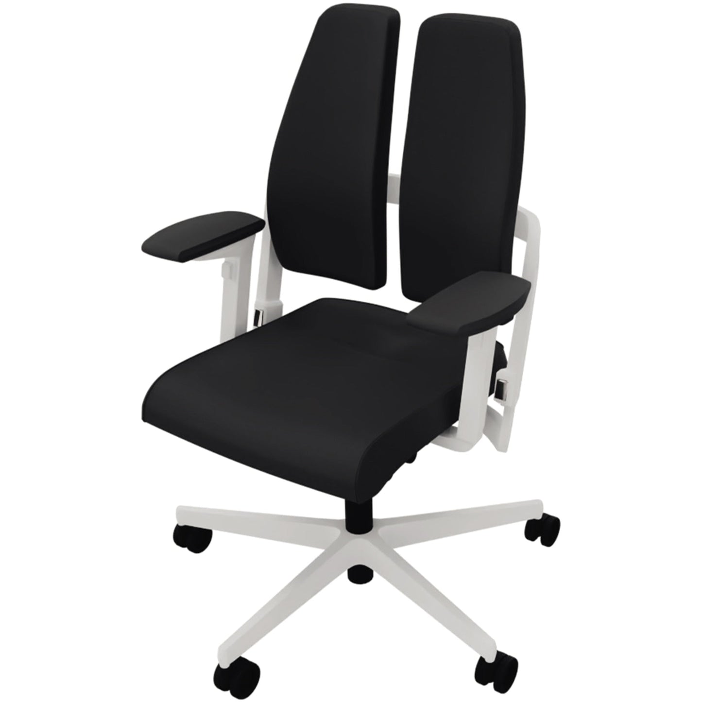 NowyStyl Bürodrehstuhl Xilium Duo Back 40-52,5cm 53-61,5 Rolle universell (für Hart- und Teppichböden) Kunststoff schwarz