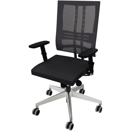 NowyStyl Bürodrehstuhl NetMotion ES 40,5-49cm Synchronmechanik Rolle universell (für Hart- und Teppichböden) Aluminium schwarz