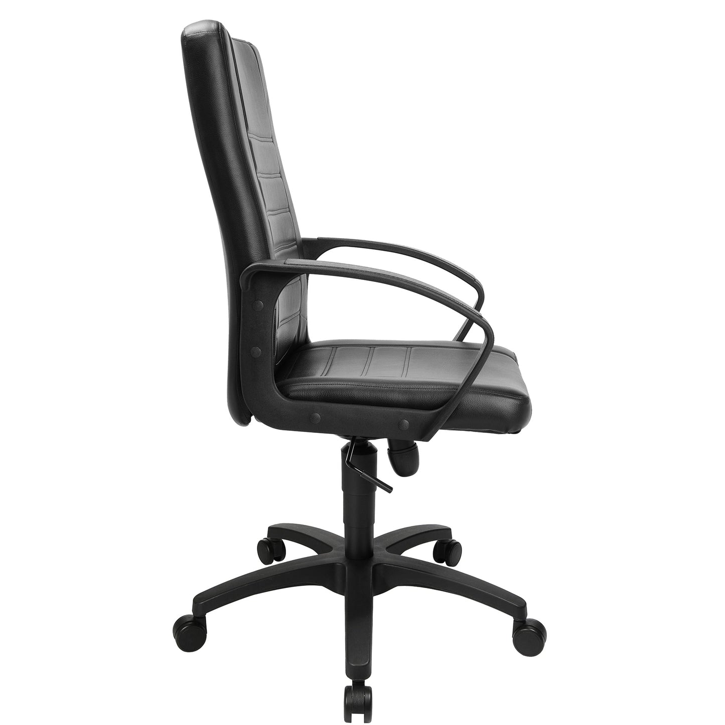 TOPSTAR Chefsessel Premium Point 100 43-53cm Wippmechanik mit Armlehnen Rolle hart gebremst (für Teppichboden) Polyamid schwarz