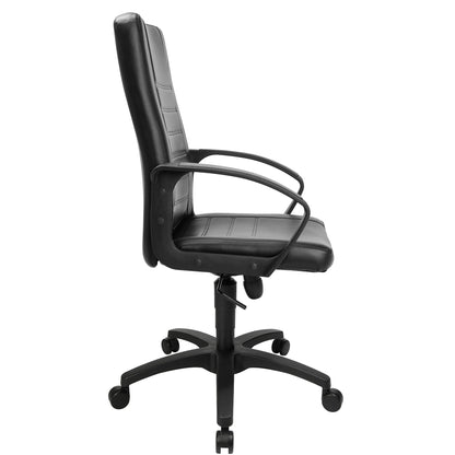 TOPSTAR Chefsessel Premium Point 100 43-53cm Wippmechanik mit Armlehnen Rolle hart gebremst (für Teppichboden) Polyamid schwarz