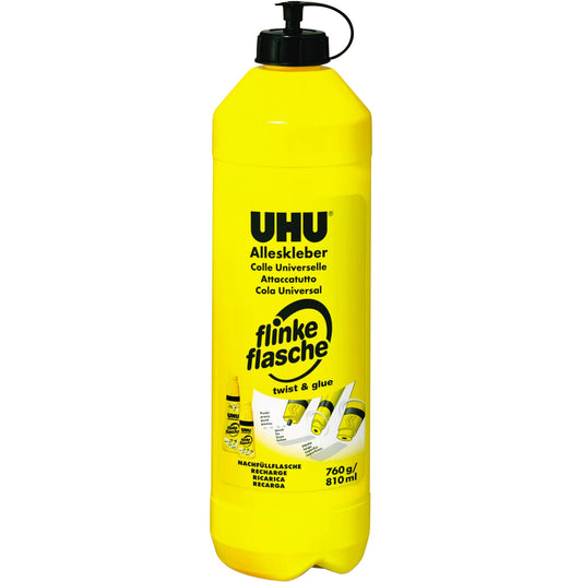 UHU® Nachfüllflasche Alleskleber flinke flasche mittel mit Lösungsmittel Flasche