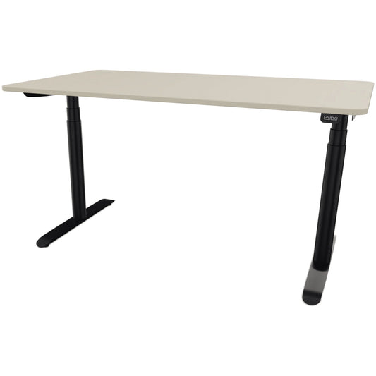 Schreibtisch se:lab e-desk Maße: 1.400 x 650-1.280 x 900 mm (B x H x T) Holz lichtgrau
