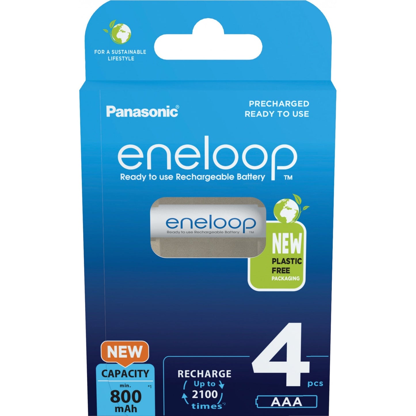 Panasonic Akku eneloop AAA/Micro HR03 Nickel-Metallhydrid 1,2V 800 mAh 4 St./Pack.