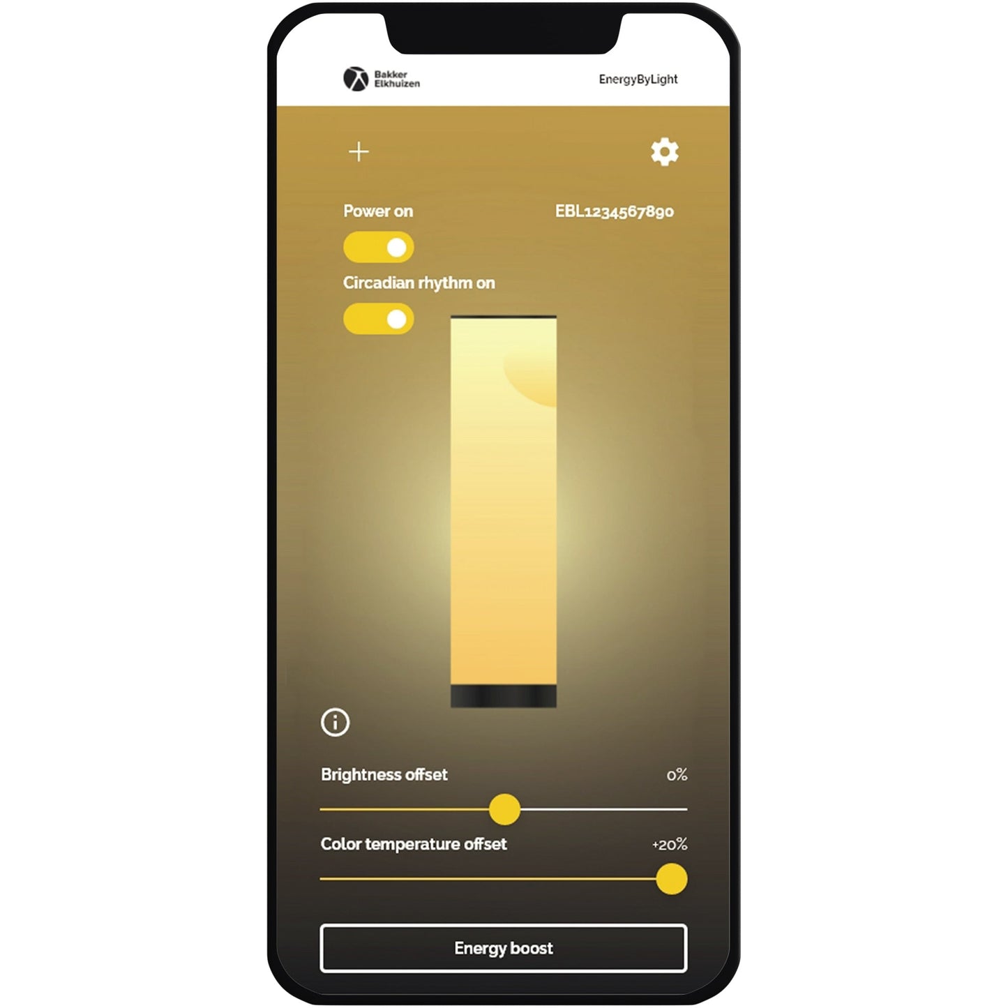 BakkerElkhuizen Tageslichtlampe EnergybyLight LED 10,4 x 38,5 cm (Ø x H) Netzbetrieb schwarz