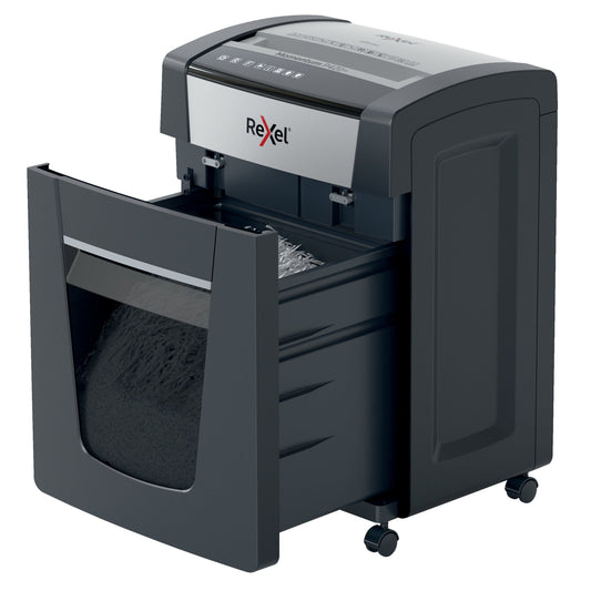 Rexel® Aktenvernichter Momentum P420+ P-4 Papier, Heftklammern, Büroklammern Partikelschnitt 21 Bl. schwarz