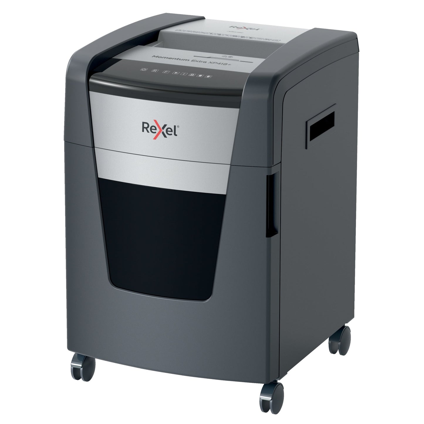 Rexel® Aktenvernichter Momentum Extra XP418+ P-4 Papier, Heftklammern, Büroklammern, Kreditkarten, CDs/DVDs Partikelschnitt 19 Bl. schwarz