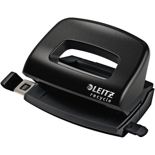 Leitz Locher NeXXt Recycle Mini 8cm 10 Bl. (80 g/m²) mit Anschlagschiene schwarz