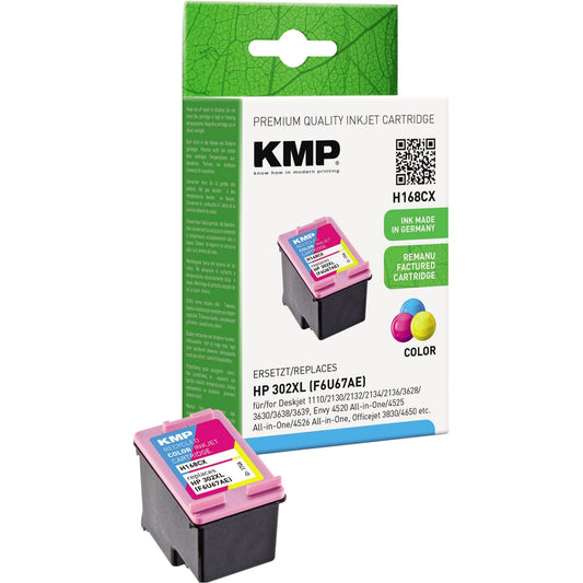 KMP Tintenpatrone kein Originalzubehör Kompatibel mit: HP 302XL H168V ca. 550 Seiten schwarz, ca. 350 Seiten schwarz, mehrfarbig 2 St./Pack.