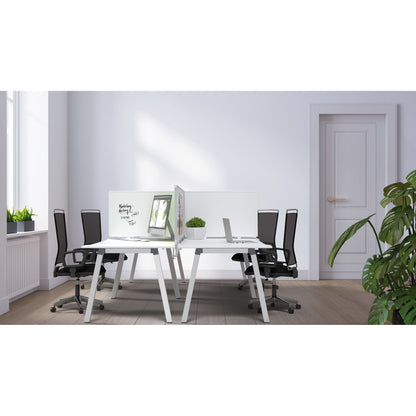 magnetoplan® Tischtrennwand VarioPin 80 x 50 cm (B x H) 2cm schwer entflammbar dunkelblau