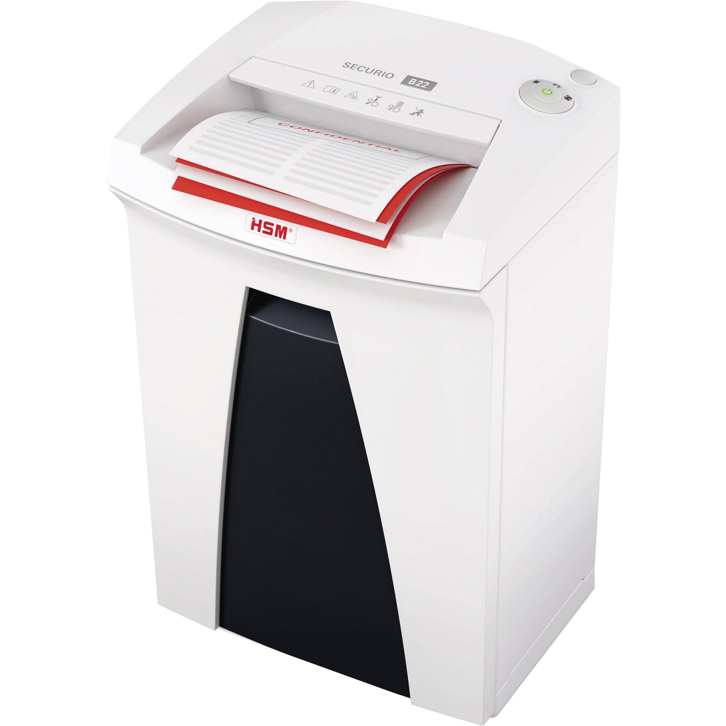 HSM® Aktenvernichter SECURIO B22 P-4 Papier, Heftklammern, Büroklammern, Kreditkarten Partikelschnitt weiß