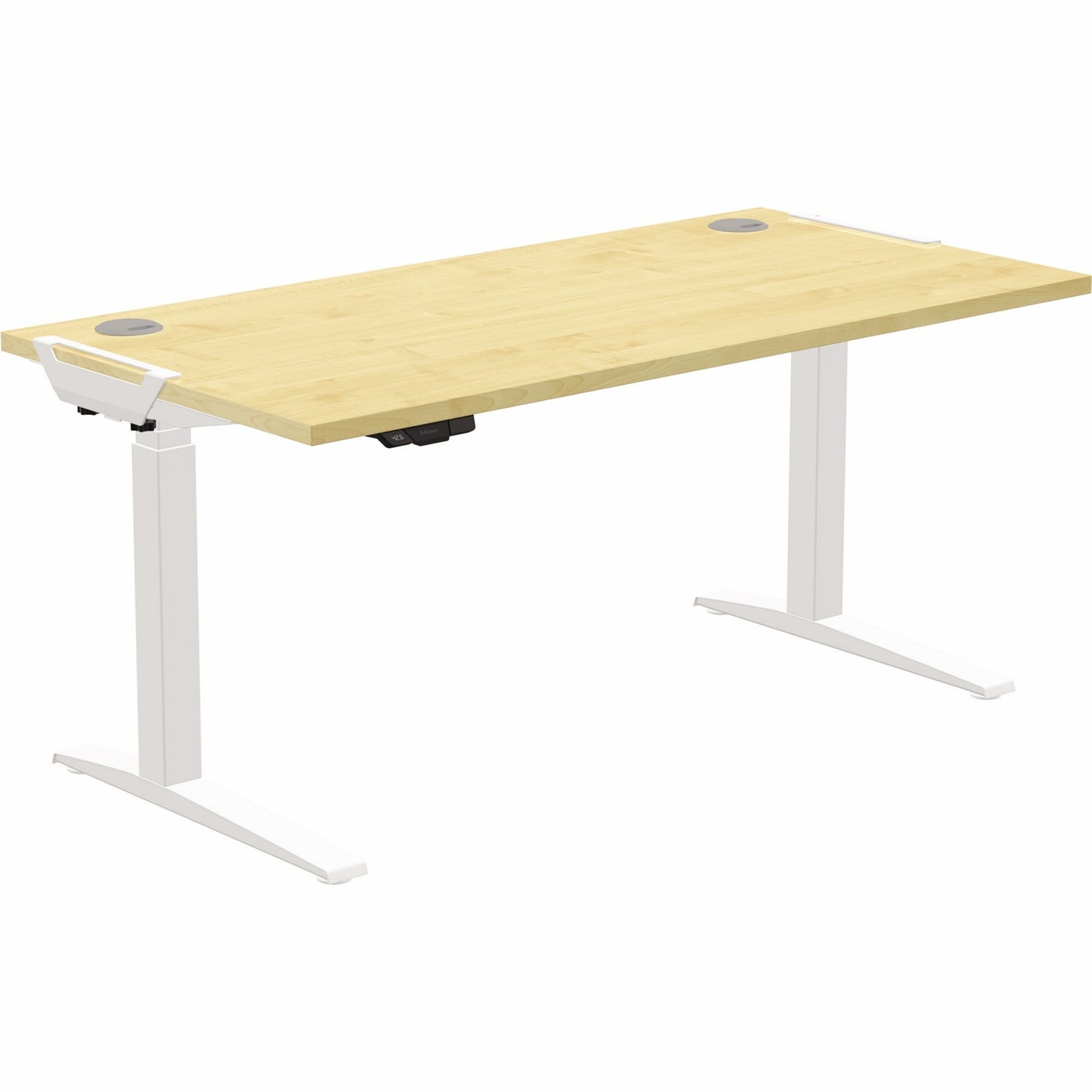 Fellowes® Schreibtisch LevadoT Maße: 1.600 x 640-1.260 x 800 mm (B x H x T) Spanplatte ahorn