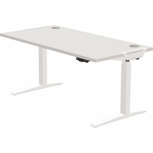 Fellowes® Schreibtisch LevadoT Maße: 1.400 x 640-1.260 x 800 mm (B x H x T) Spanplatte grau