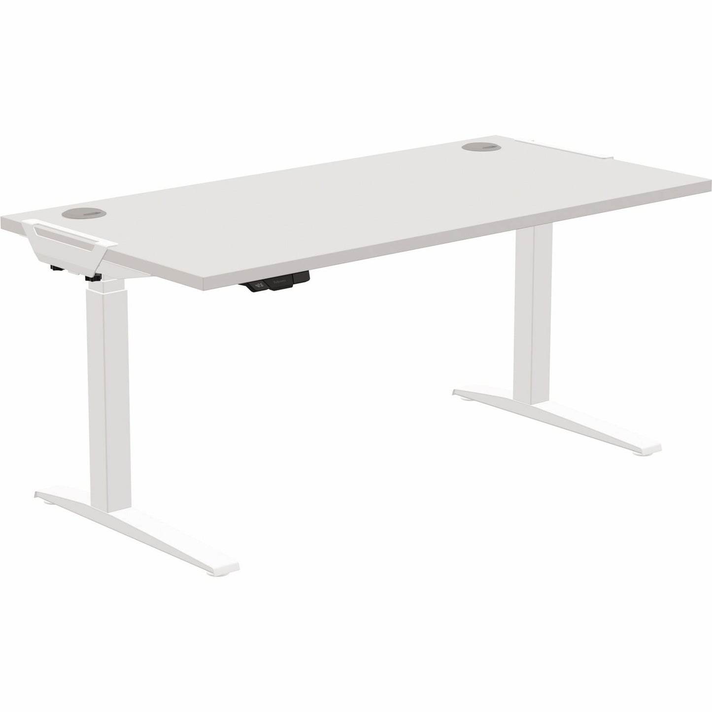 Fellowes® Schreibtisch LevadoT Maße: 1.400 x 640-1.260 x 800 mm (B x H x T) Spanplatte grau