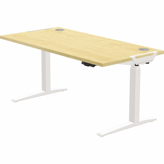 Fellowes® Schreibtisch LevadoT Maße: 1.400 x 640-1.260 x 800 mm (B x H x T) Spanplatte ahorn