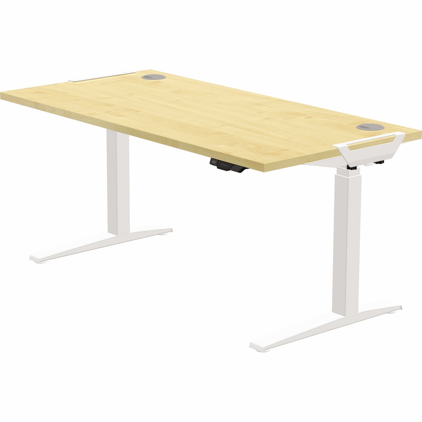 Fellowes® Schreibtisch LevadoT Maße: 1.600 x 640-1.260 x 800 mm (B x H x T) Spanplatte ahorn