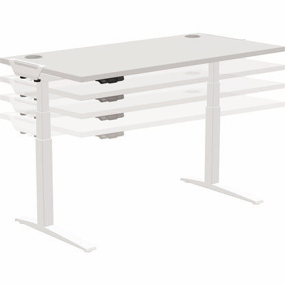 Fellowes® Schreibtisch LevadoT Maße: 1.400 x 640-1.260 x 800 mm (B x H x T) Spanplatte grau